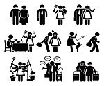 happy family vector set